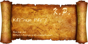 Könye Pál névjegykártya
